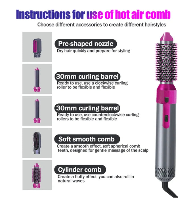 Hot Air Brush (5-in-1) | فرشاة الهواء الساخن (5 في 1)